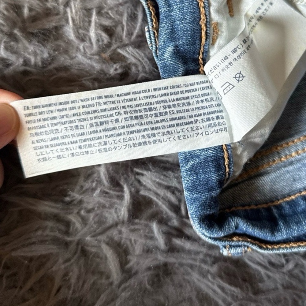 Abercrombie Kids Denim Shorts Girls 9/10 Medium Wash Blue Cuffed Casual Stretch - Picture 4 of 5